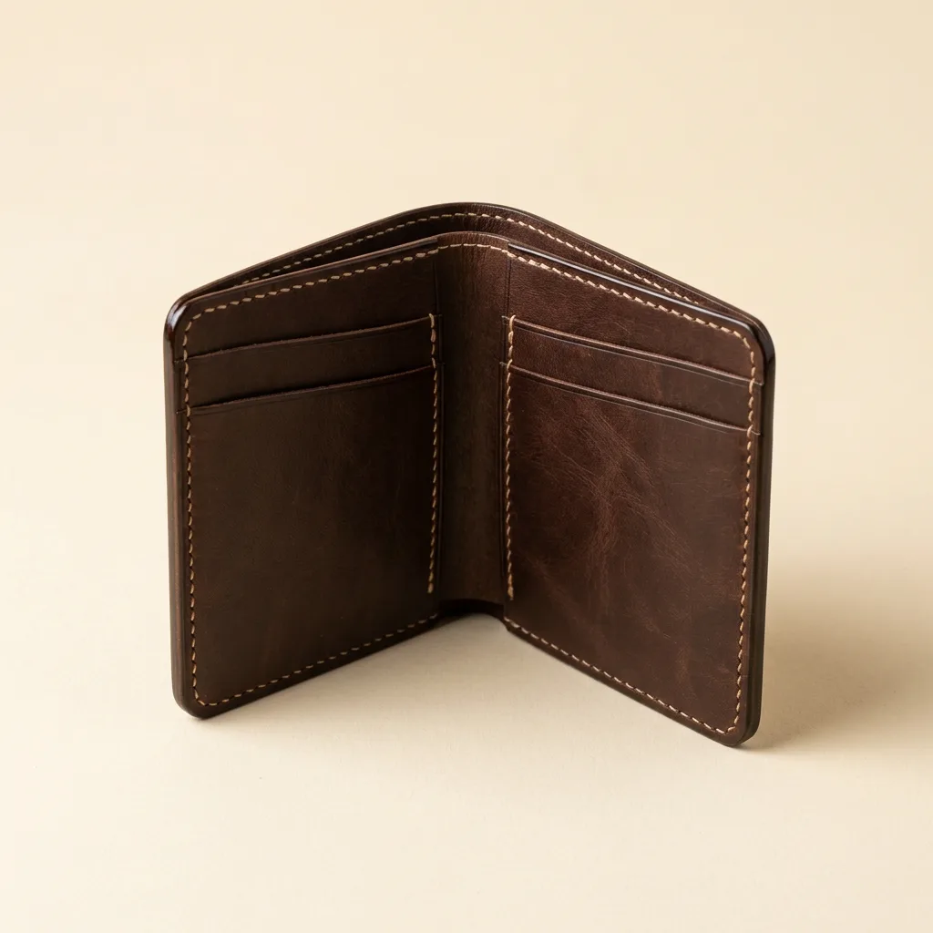Portfel bifold slim — Czekoladowa