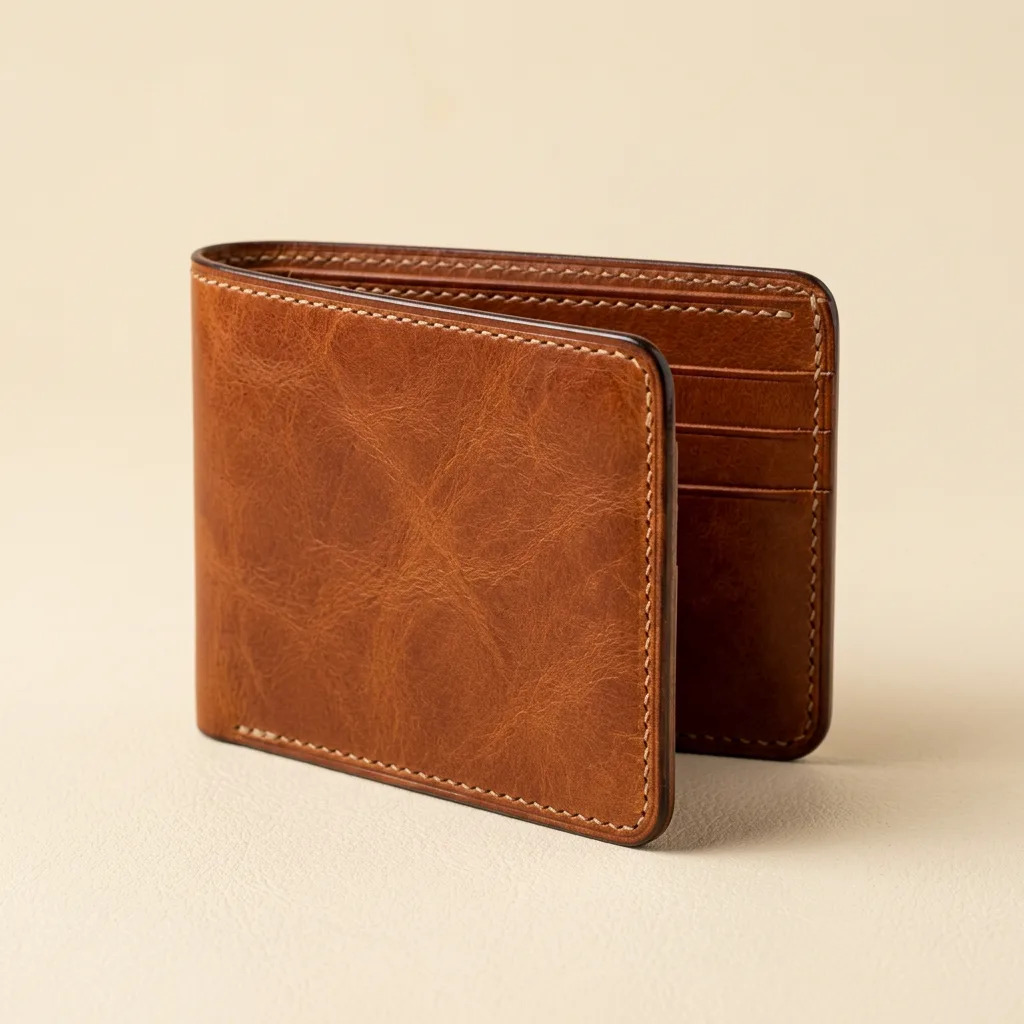 Portfel bifold slim — Koniak