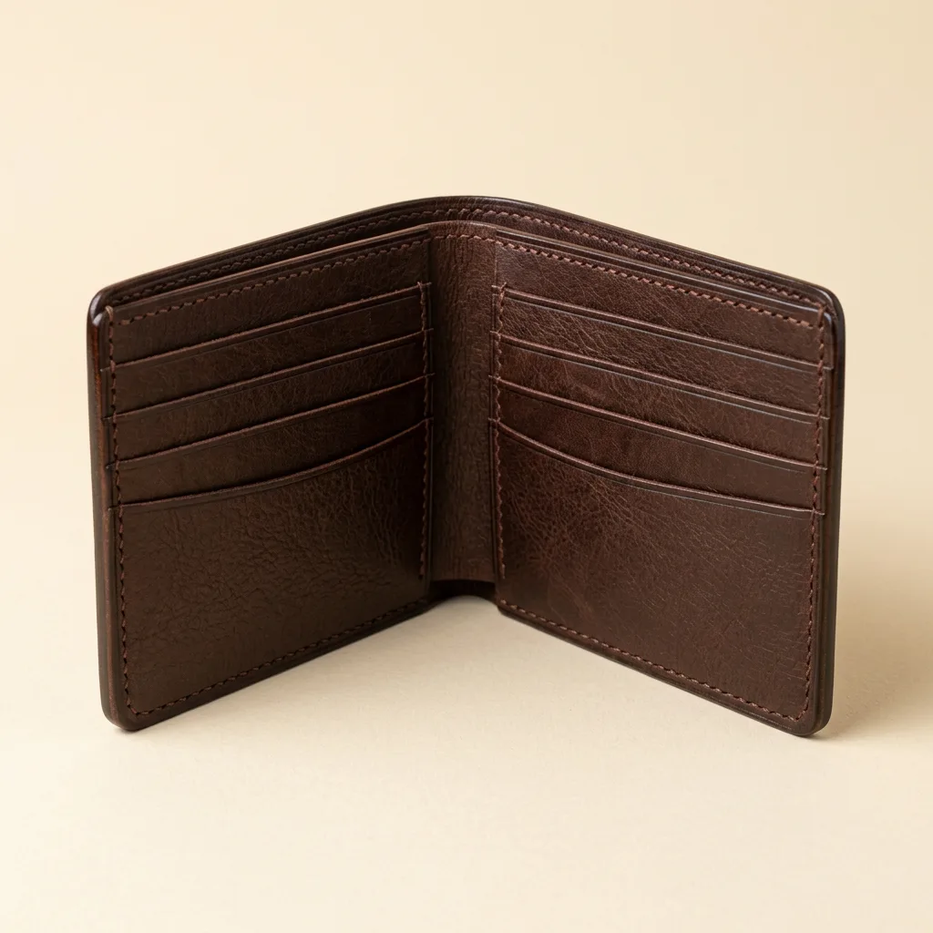 Portfel bifold — Czekoladowa