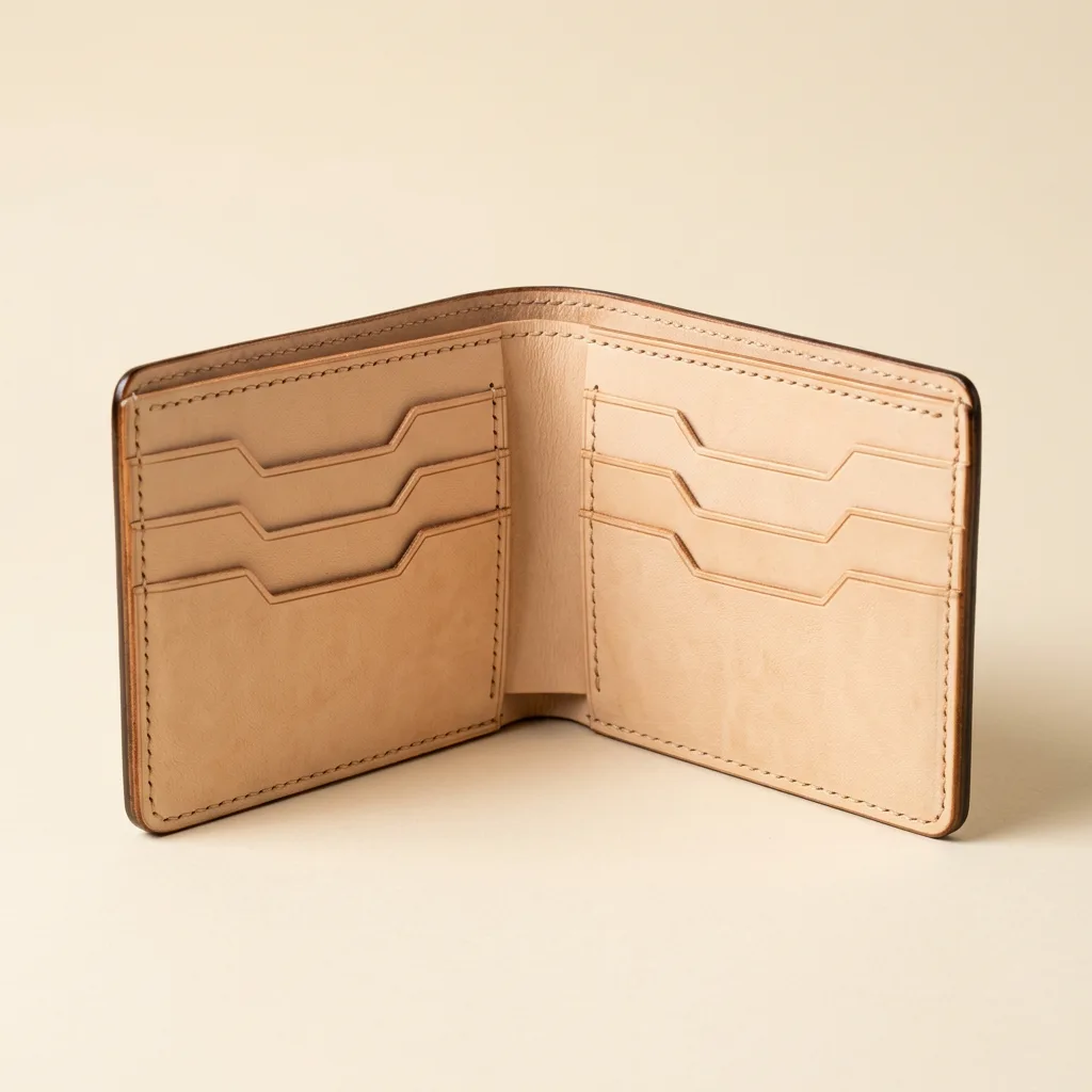 Portfel bifold — Naturalna