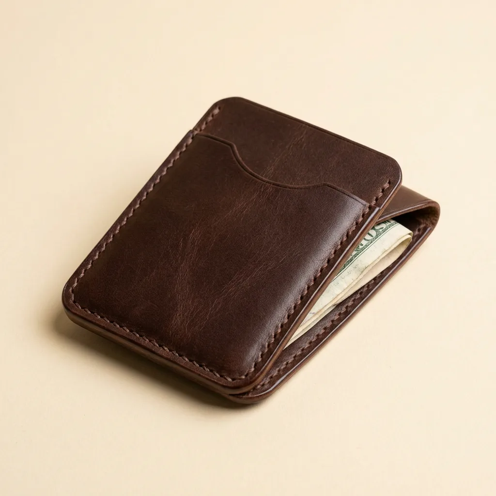 Cardholder minimalistyczny — Czekoladowa
