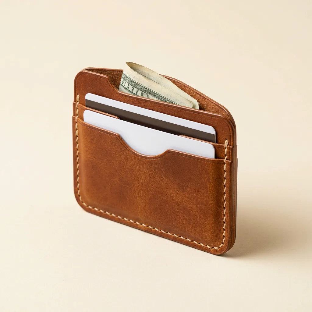 Cardholder minimalistyczny — Koniak