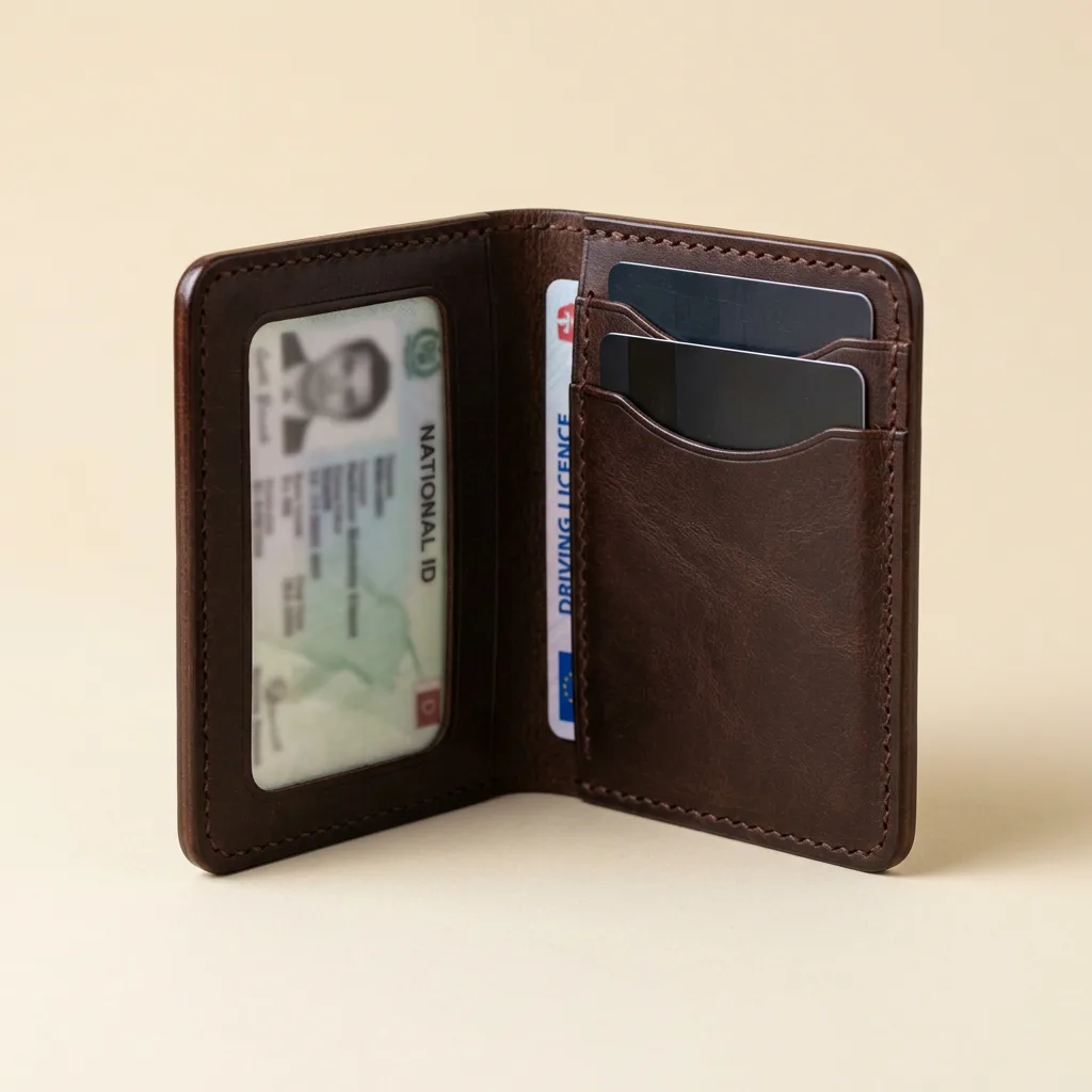 Etui na dowód i karty — Czekoladowa